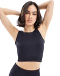 [ONLY] ONLY seamless top in dark navy (part of a set) S-M Night sky