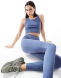 [ONLY] ONLY seamless top in indigo (part of a set)-Blue S-M Indigo