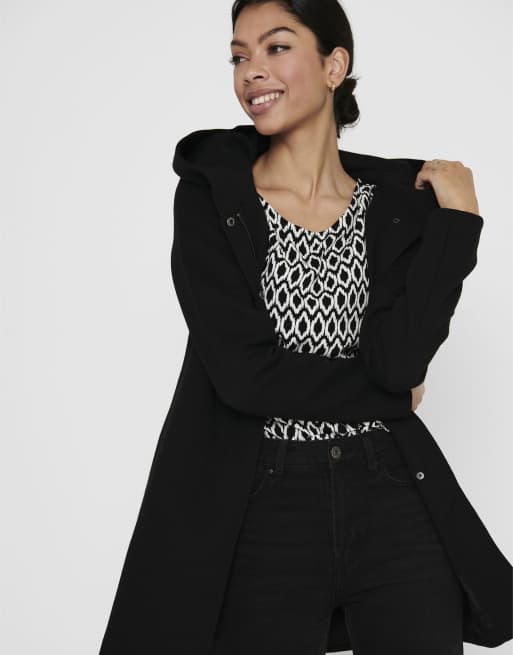 ONLY Sedona lightweight coat in black, 4 of 7