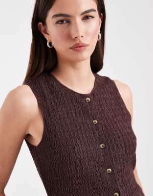 Only Seersucker Vest In Multi