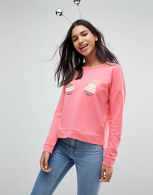 Only Sequined Baubles Christmas Sweatshirt | ASOS