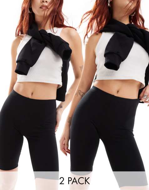 Only - Set van 2 korte leggings in zwart - view 1