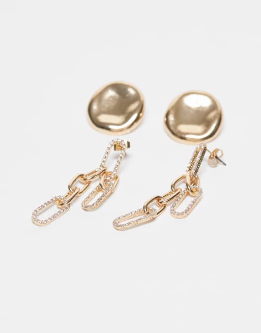 ONLY - Set van 2 paar oorbellen met strass in goud, 3 van 3