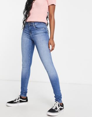 Only Shape Life Regular Fit Skinny Jeans In Light Blue Denim