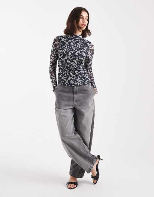 ONLY sheer high neck top in animal print, 2 of 4