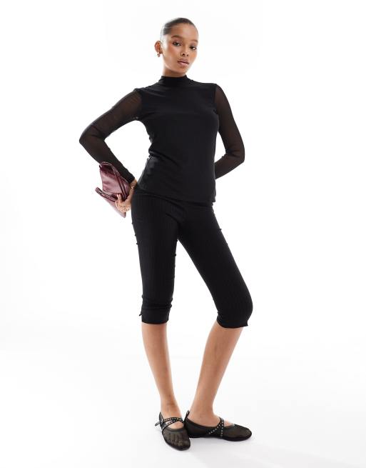 トップス Oblada SHEER HIGH NECK BLACK ONLY sheer high neck top in black | ASOS