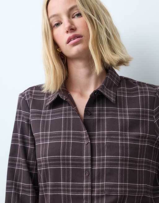 ONLY shirt in brown checks, 3 of 4
