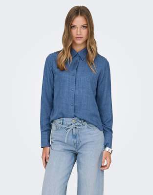 ONLY ONLY Shirt in medium blue denim