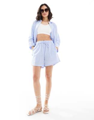 ONLY - Short d'ensemble style boxeur - Rayures bleues