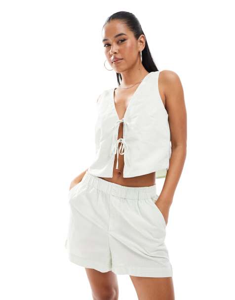 ONLY - Short d'ensemble style caleçon - Vichy vert - view 1