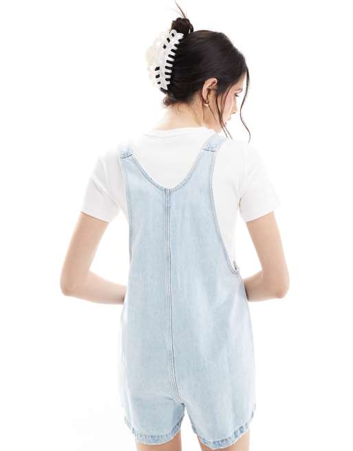 ONLY short overalls in light wash blue , 4 of 4