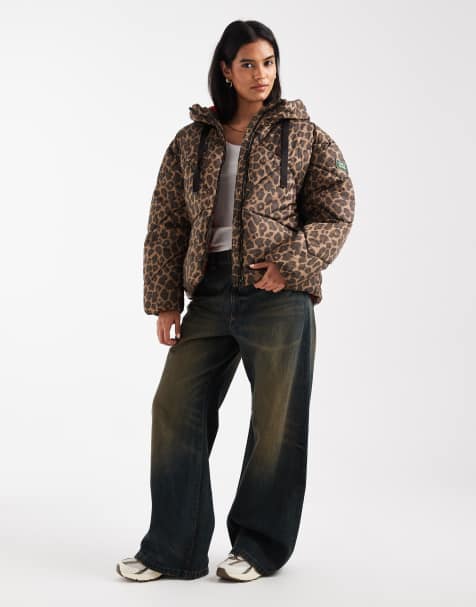ONLY short puffer coat in leopard print - view 1