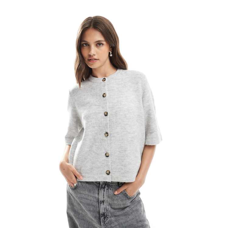トップス Hug knit cardigan lightgrey ANDMARY TeamLiquid_TeamLiquidCableKnit