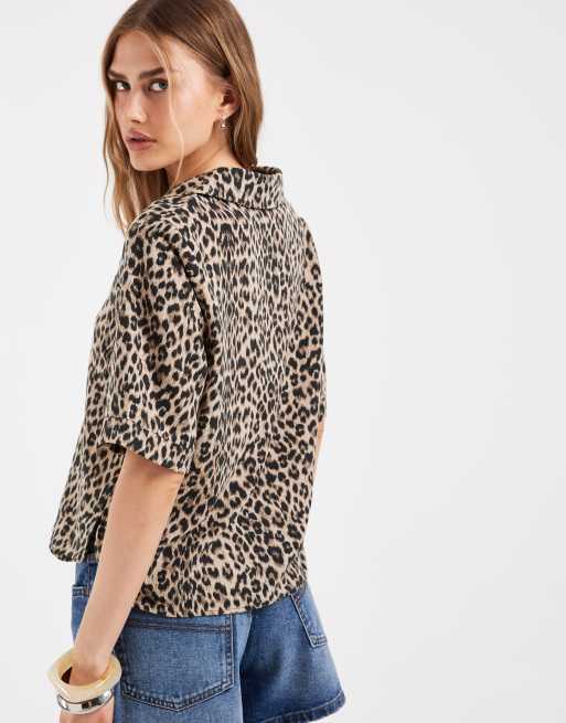 ONLY short sleeve shirt in animal print, 4 of 4