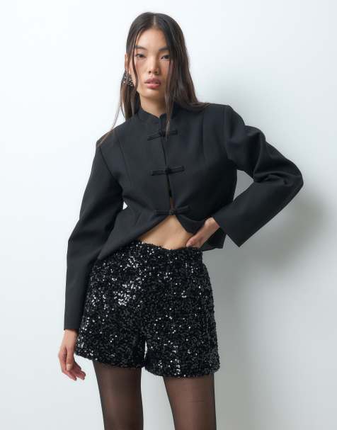 ONLY short taille haute à sequins noir - view 1