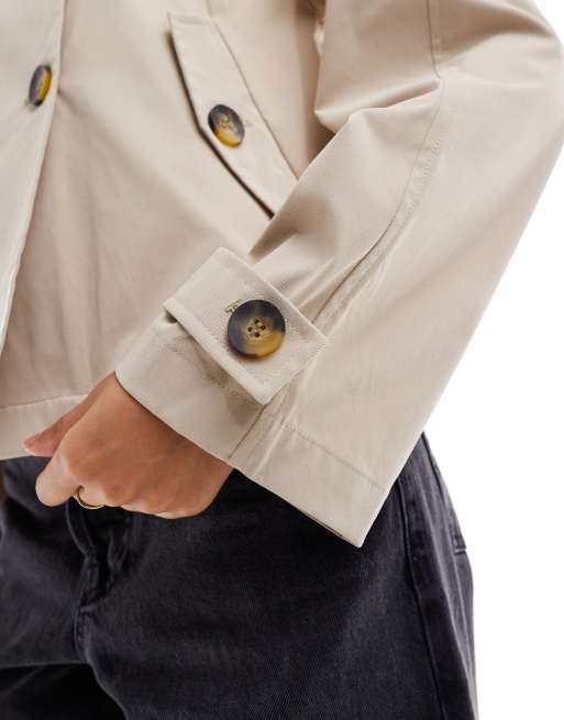 ONLY short trench coat in beige 