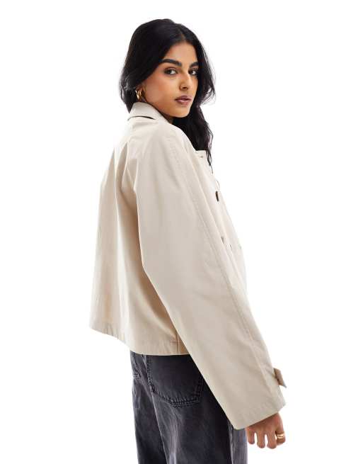 ONLY short trench coat in beige 