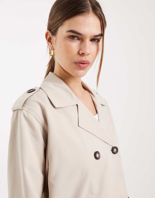 ONLY short trench coat in beige, 3 of 4