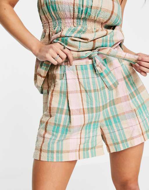 Only shorts co-ord in mint check, 2 of 4