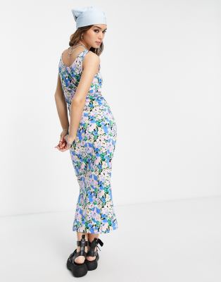 bodycon floral maxi dress
