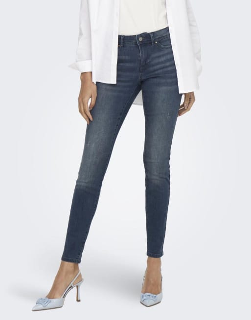 ONLY - Skinny-fit jeans in blauw, 2 van 5