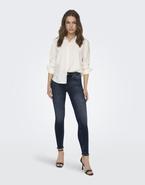 ONLY Skinny fit jeans in blue black denim - view 1