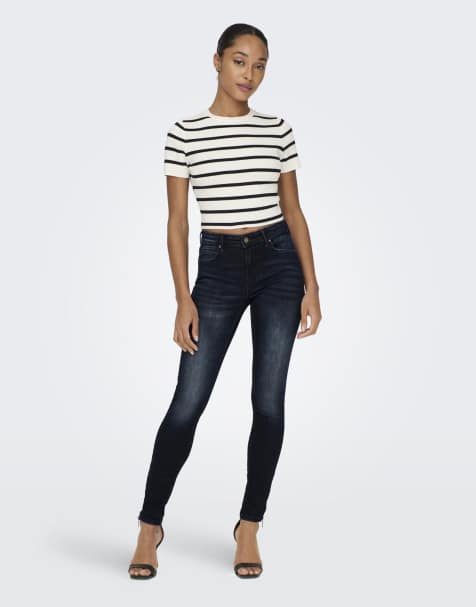 ONLY Skinny fit jeans in dark blue denim - view 1