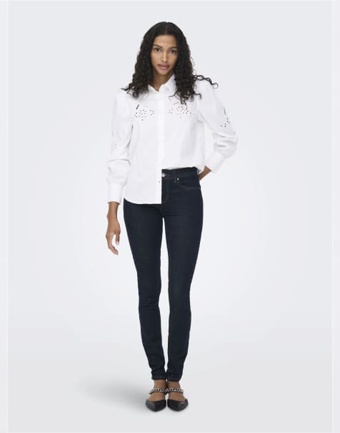 ONLY Skinny fit jeans in dark blue denim - view 1