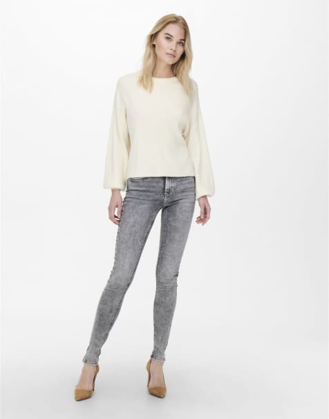 ONLY Skinny fit jeans in light grey denim - view 1