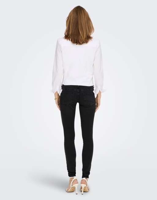 ONLY Skinny fit Jeans in verwaschenem Schwarz, 2 von 7