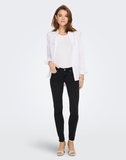 ONLY Skinny fit Jeans in verwaschenem Schwarz, 3 von 7