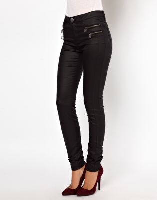 Only - Skinny jeans met coating en ritsjes | ASOS