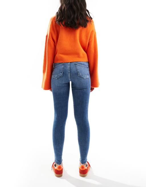 ONLY - Skinny push-up jeans in lichtblauw , 2 van 5