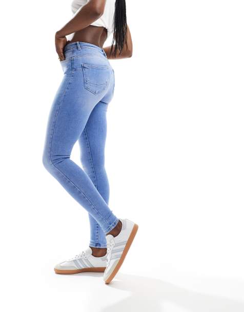 ONLY - Skinny push-up jeans in lichtblauw - view 1