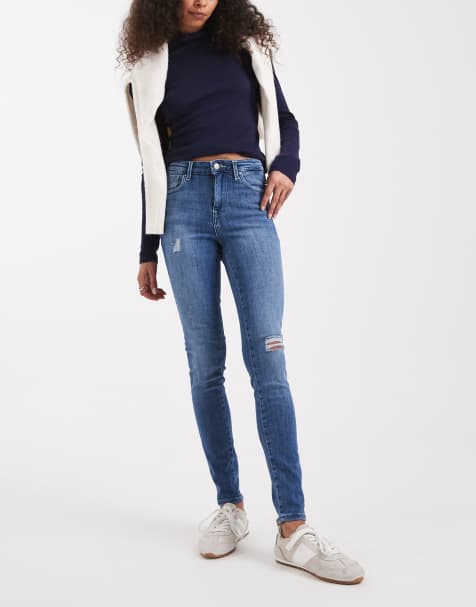 ONLY - Skinny push-up jeans in middenblauw - view 1