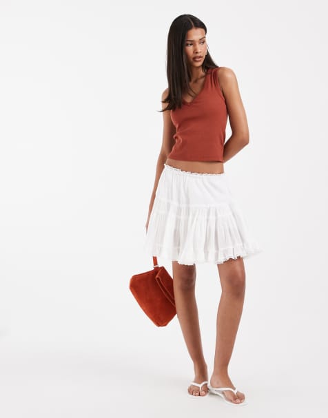 ONLY - Skort met ruches in wit - view 1