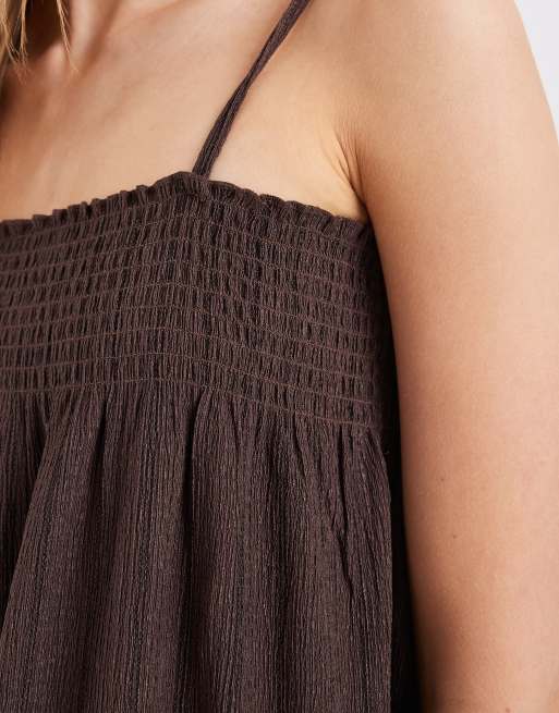 ONLY sleeveless maxi dress in brown stripes, 2 of 4