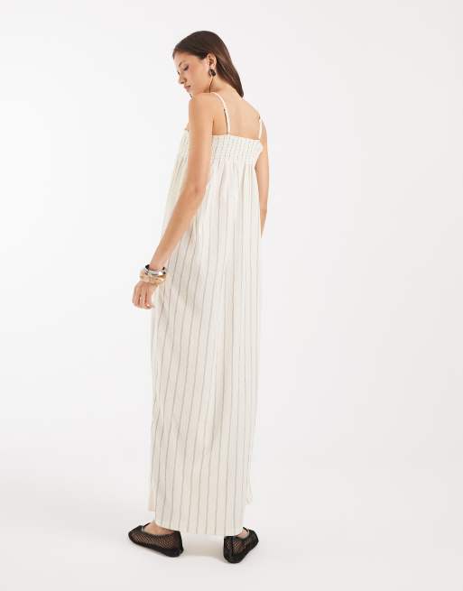 ONLY sleeveless maxi dress in white stripes, 4 of 4