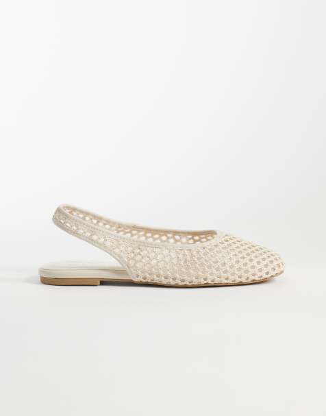 ONLY sling back mesh ballerina in cream - view 1