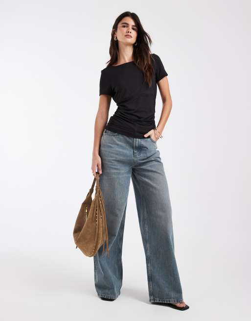 ONLY slinky open back top in black, 2 of 4
