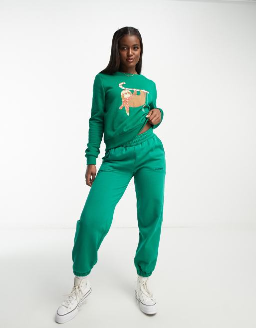 Only sloth Christmas sweater in green | ASOS