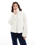 [ONLY] ONLY slouchy teddy jacket in white 20 WHITE