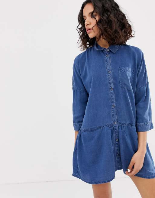 Only smock denim dress with pockets | ASOS