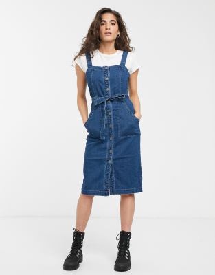 square neck denim dress