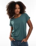 [ONLY] ONLY soft round neck t-shirt in mint green 6 Balsam green