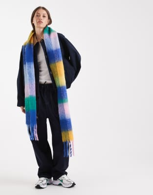 ONLY ONLY soft scarf in blue checks