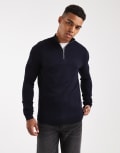 [ONLY & SONS] ONLY & SONS 1/4 zip jumper in navy M Dark Navy