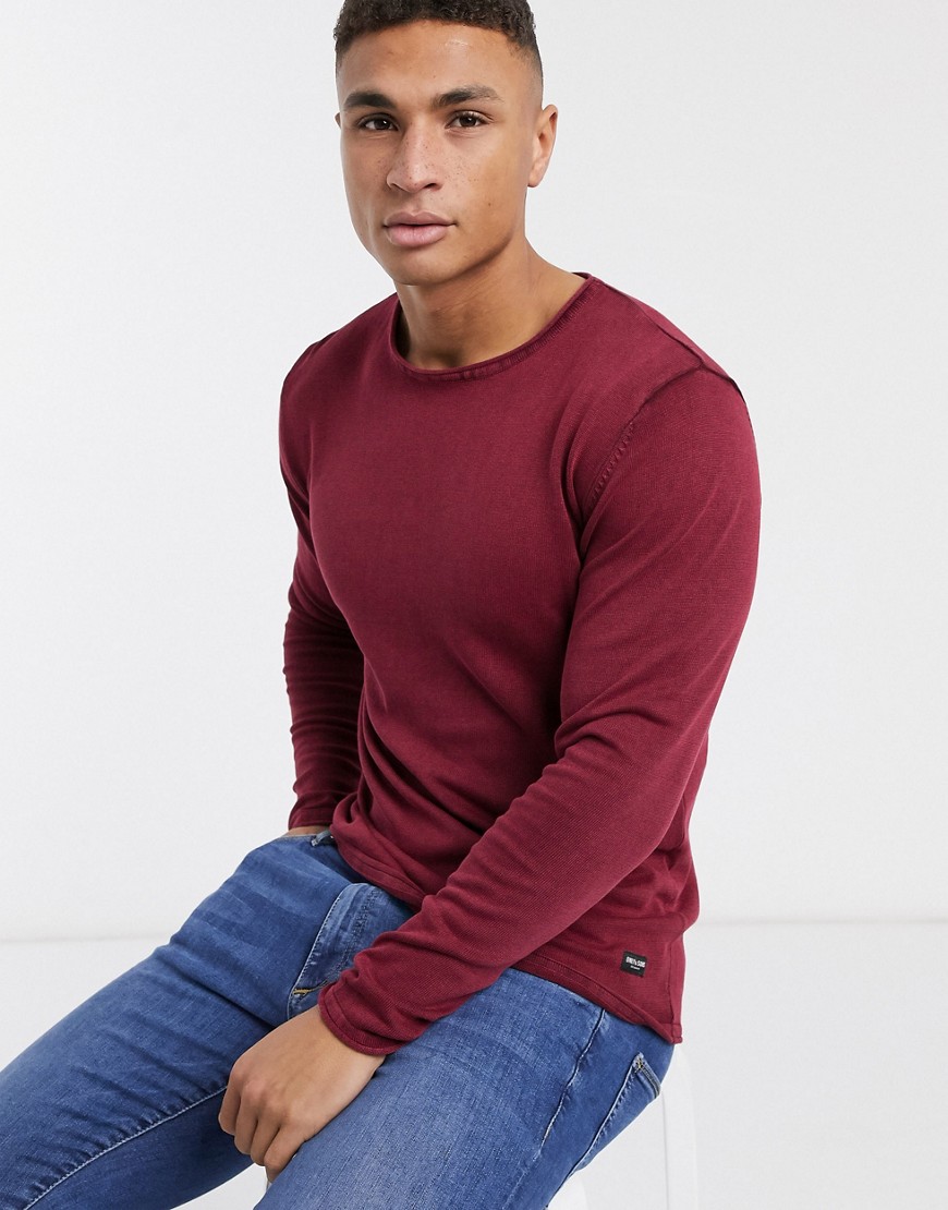 Only & Sons 100% cotton crew neck jumper-Red