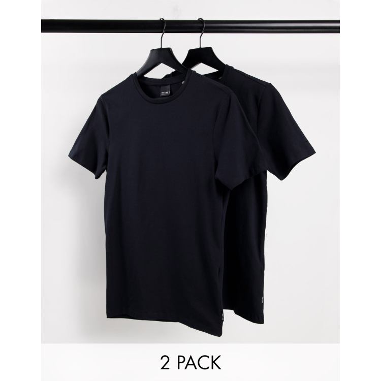 Only & Sons 2 pack crew neck t-shirts in black | ASOS