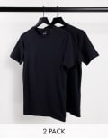 [ONLY & SONS] Only & Sons 2 pack crew neck t-shirts in black L Black